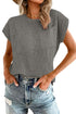 Lattice Textured Knit Short Sleeve Sweater